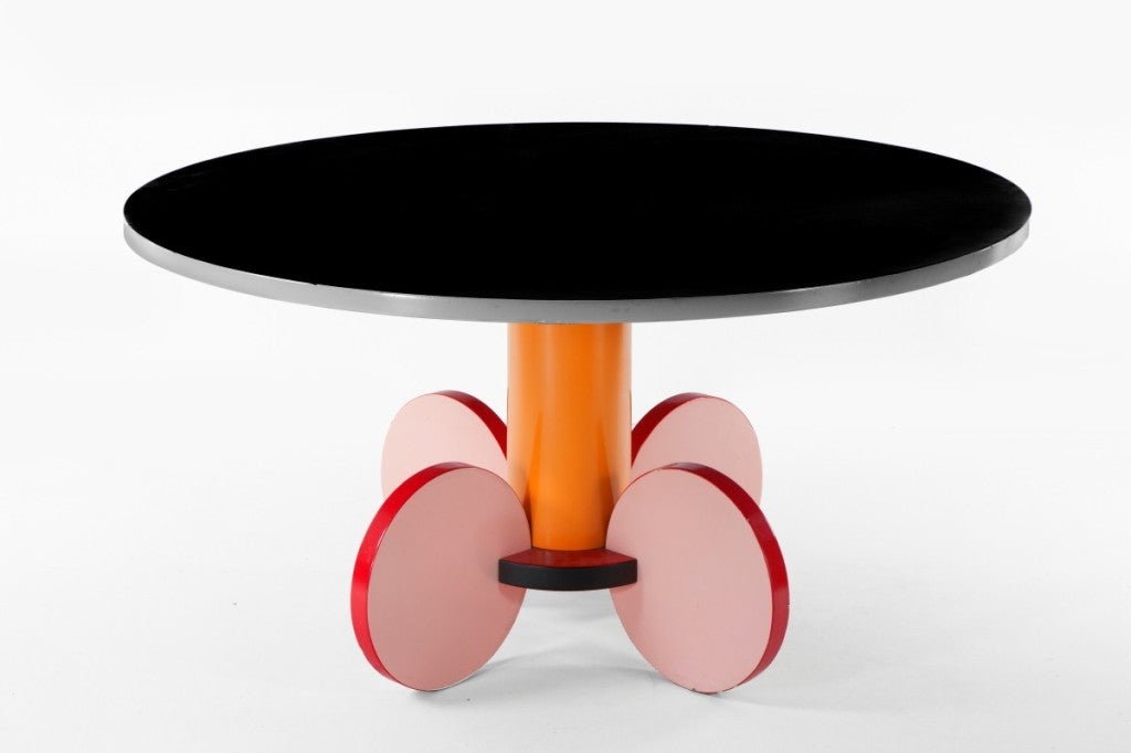 Dining table in laminated wood by Michele de Lucci manufactured by RB Rossana.<br />
Michele De Lucci was born in Ferrera Italy in 1951 and studied architecture at Padua and Florence until 1975 joining Cavart in 1973, a radical design group. In