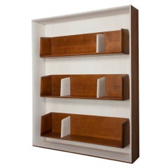 Vintage Pair of wall hanging bookcases designed by Gio Ponti