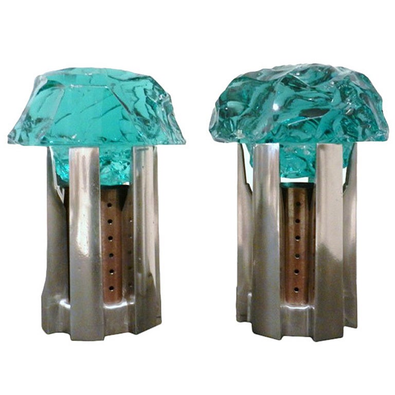 Pair of Unique Lamps by Roberto Giulio Rida