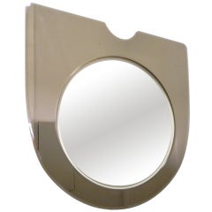Simple minimalist Italian mirror with bronze glass frame