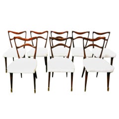 Set of elegant Italian dining chairs
