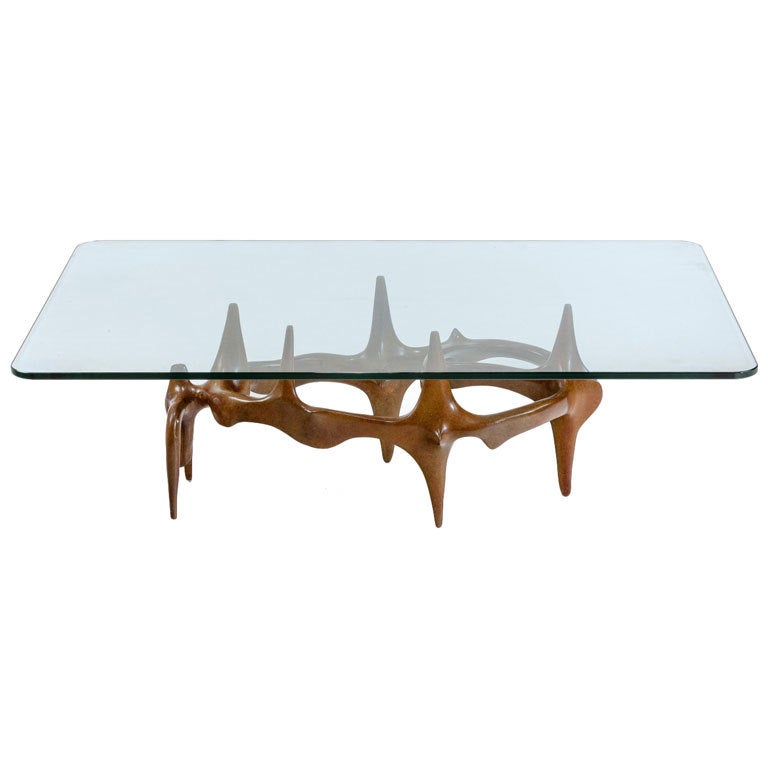 Exceptional Bronze Coffee Table By Victor Roman For Sale