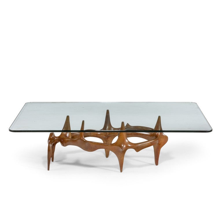 Late 20th Century Exceptional Bronze Coffee Table By Victor Roman For Sale
