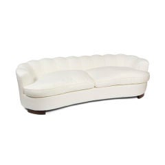 Vintage Scallop-Backed Sofa