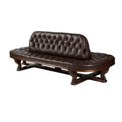 Holland & Sons Mahogany and Leather Viewing Bench