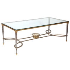Metal and brass glass topped Table