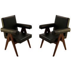 Pair of Pierre Jeanneret 'Committee' chairs.