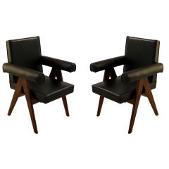 Pair of Pierre Jeanneret 'Committee' chairs.