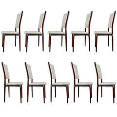 Set of Ten Eugenio Gerli Dining Chairs