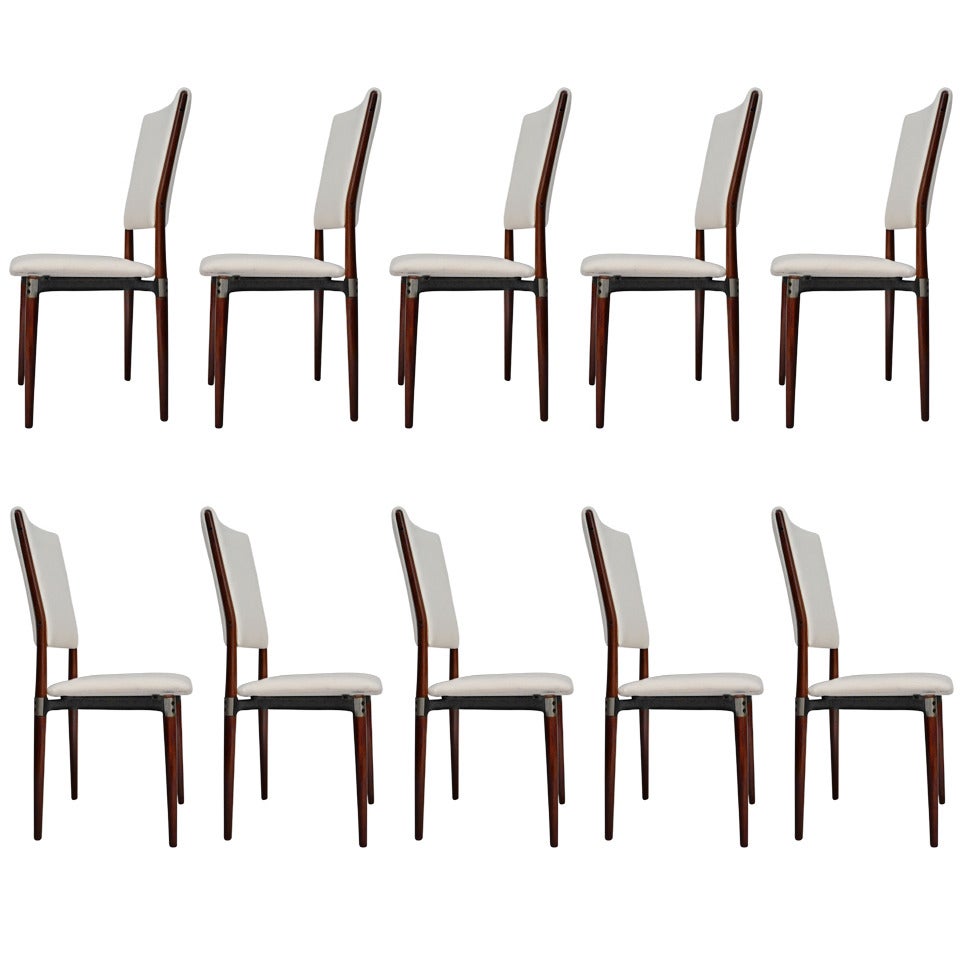 Set of Ten Eugenio Gerli Dining Chairs