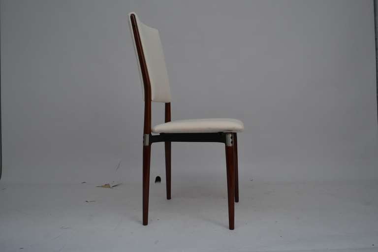 Set of ten restored Eugenio Gerli dining chairs with aluminium mounts.
Manufactured by Tecno, Italy.
