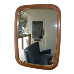 Vintage burlwood and brass italian mirror