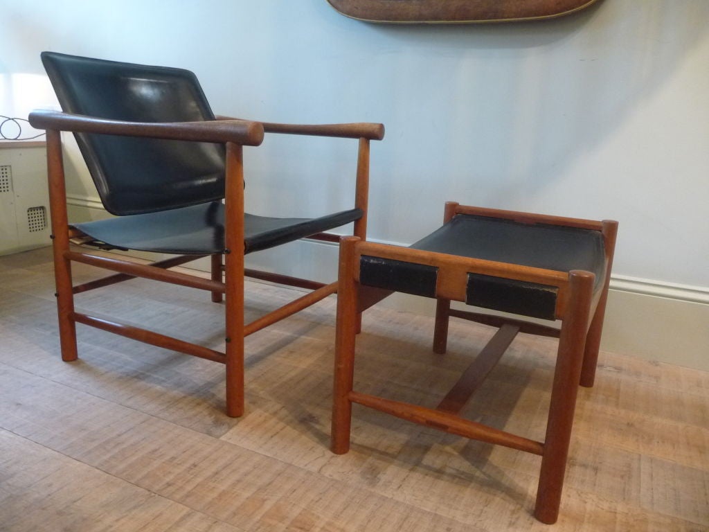 Danish Kai Lyngfeldt Larsen Chair And Ottoman
