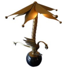 Sculptural Brass Dragon Lamp