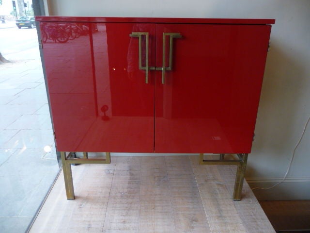 red lacquer chinoiserie bar cabinet