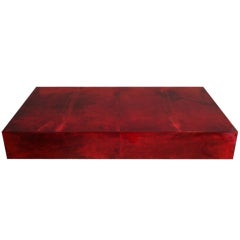 Aldo Tura Red Leather Low Table