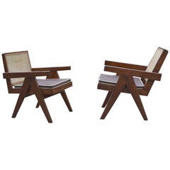 Pierre Jeanneret Lounge Chairs for the City of Chandigarh, India
