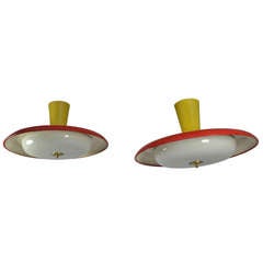 Pair of Ceiling Lights, circa 1960
