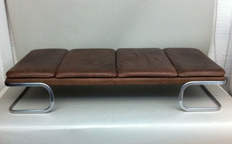 Steel and leather daybed designed by Horst Brunning and 
manufactured by Alfred Kill.