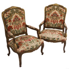 Pair of French Fauteuils Armchairs