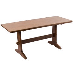 Oak Dining Table, signed and dated Robin Nance, St Ives Cornwall 1942