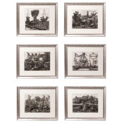 Set of Six Original Prints from Piranesi's "Vasi, Candelabri, Cippi" 1778