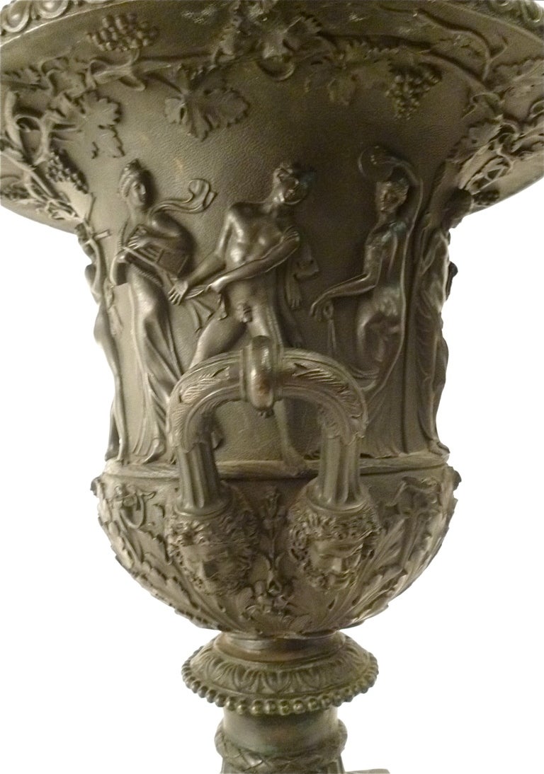 Italian Large Finely Cast and Chased Bronze Grand Tour Borghese Urn