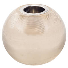 Large English Ribbed Glass and Silver-Mounted Match Striker, Dated 1895 9
