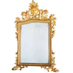 Magnificent Italian Giltwood Mirror With Carved Mask Of 'the Green Man' C.1750