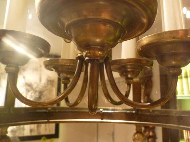 Neoklassizistische Bronze-Laterne im neoklassizistischen Stil mit fünf Zweig-Leuchten, um 1900 im Zustand „Gut“ im Angebot in London, GB