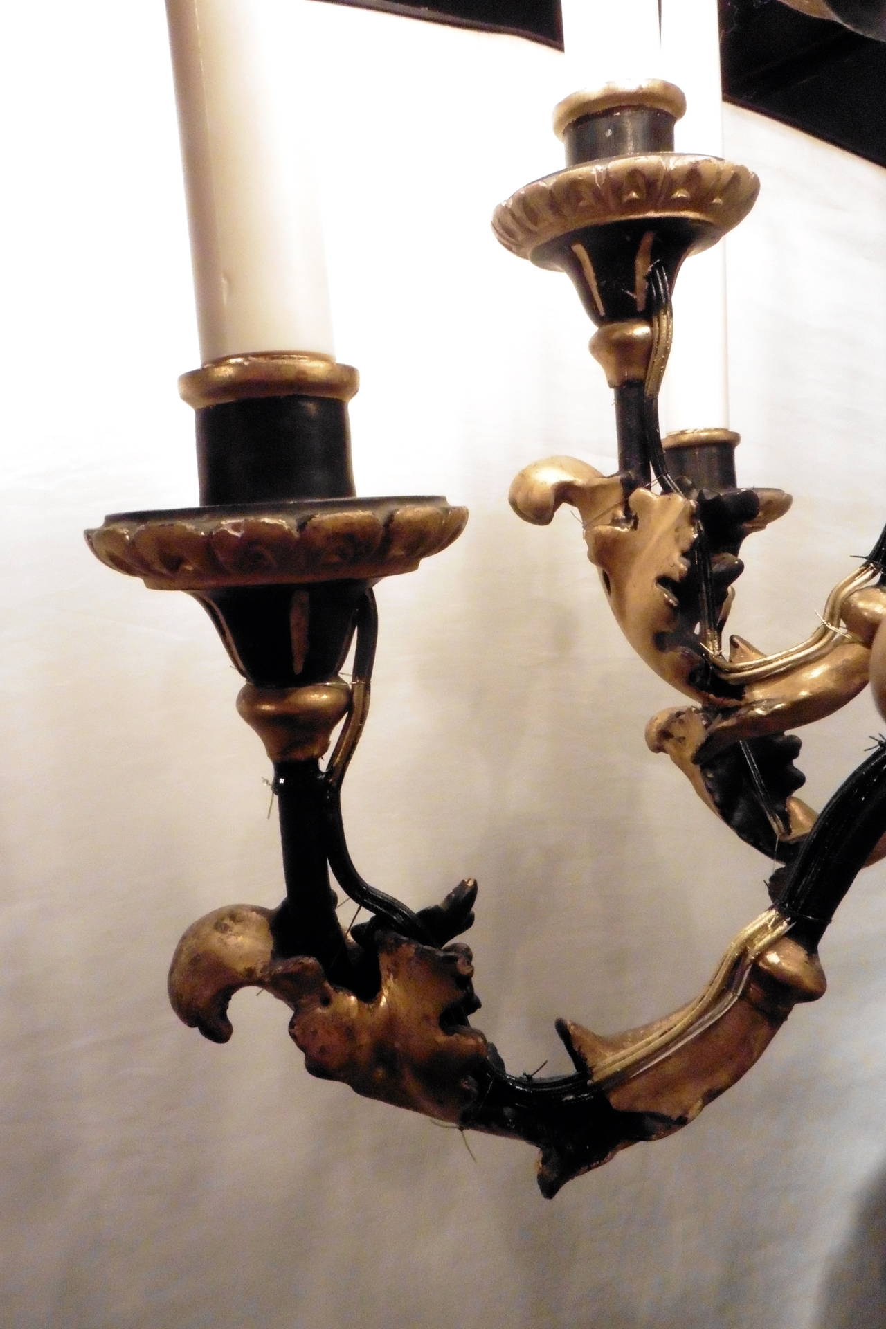 Pair of Large Austrian Rococo Style Giltwood Wall Sconces, circa 1880 3