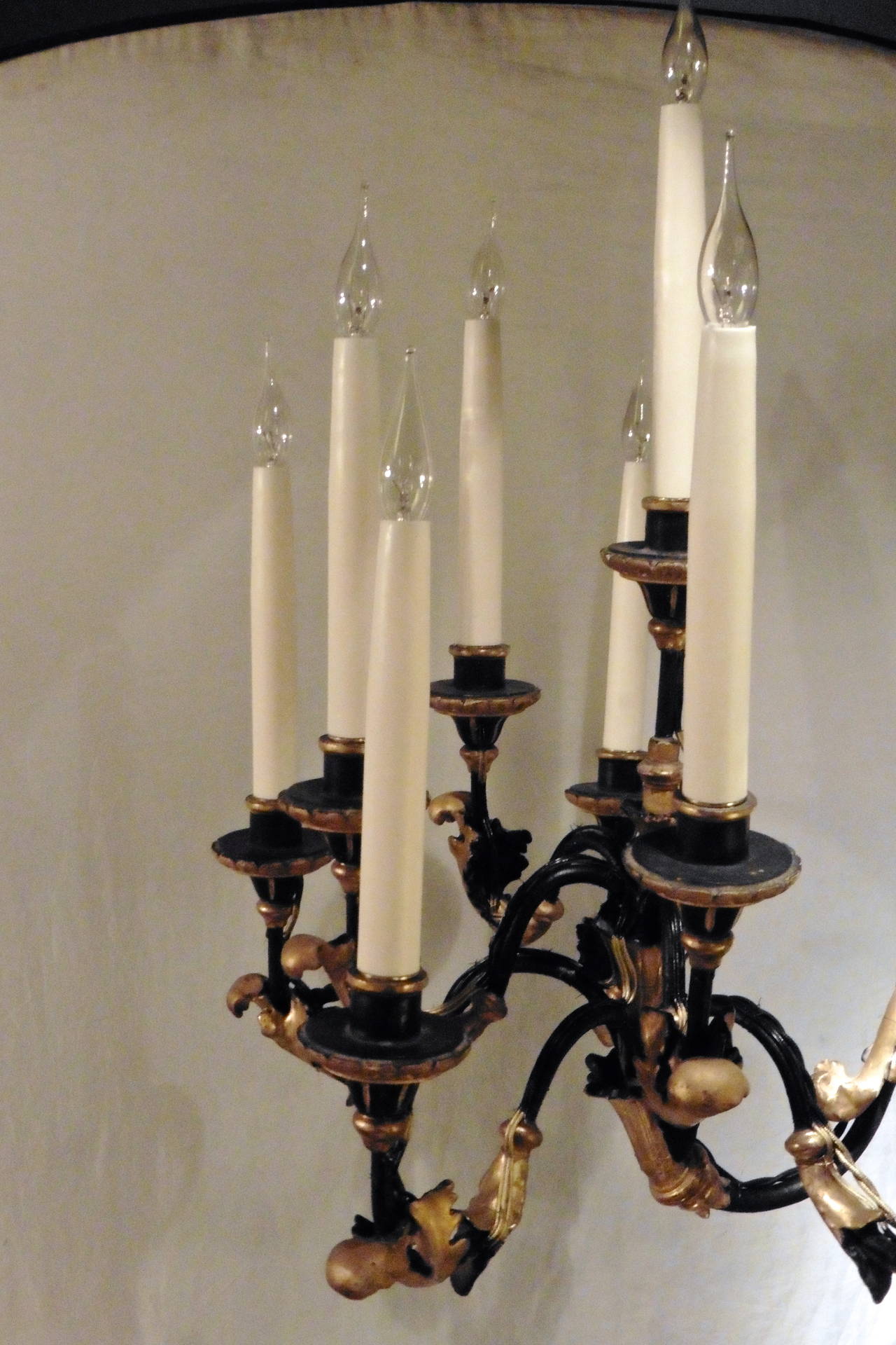 Late 19th Century Pair of Large Austrian Rococo Style Giltwood Wall Sconces, circa 1880