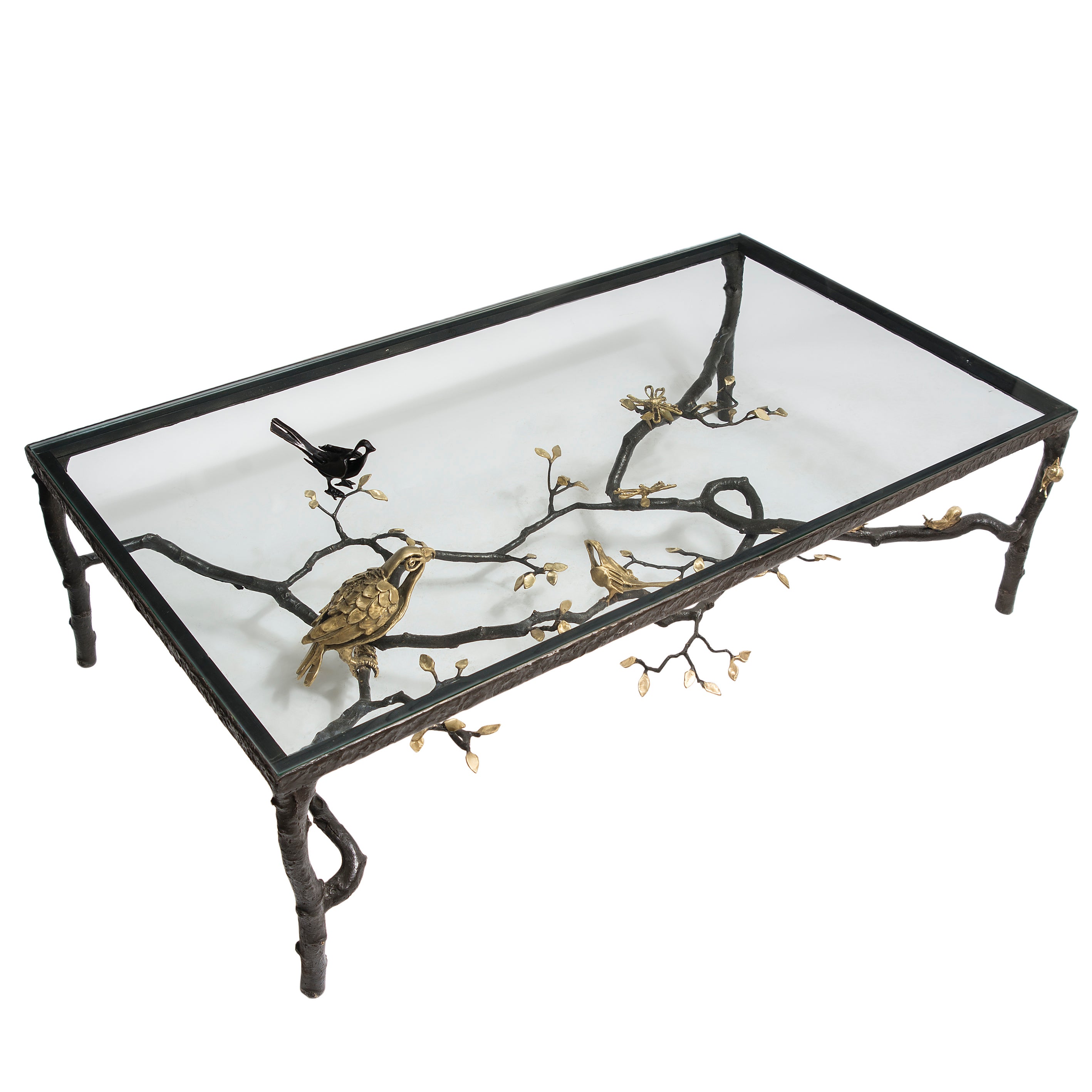 Table basse en bronze "Perroquet" de Paula Swinnen