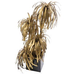 Flamboyant Bronze Palm Tree Floor Lamp Attributed to Maison Jansen, France c.1970