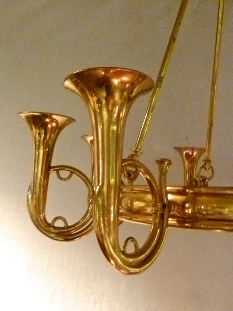 french horn chandelier