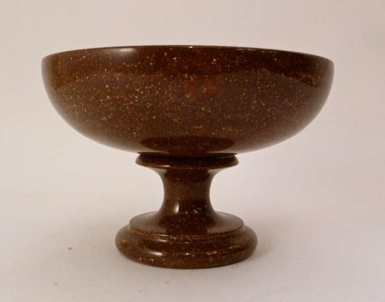Handsom Swedish Porphyry turned footed bowl c.1880.  Simple un-embelished bowl, on a graduated foot.