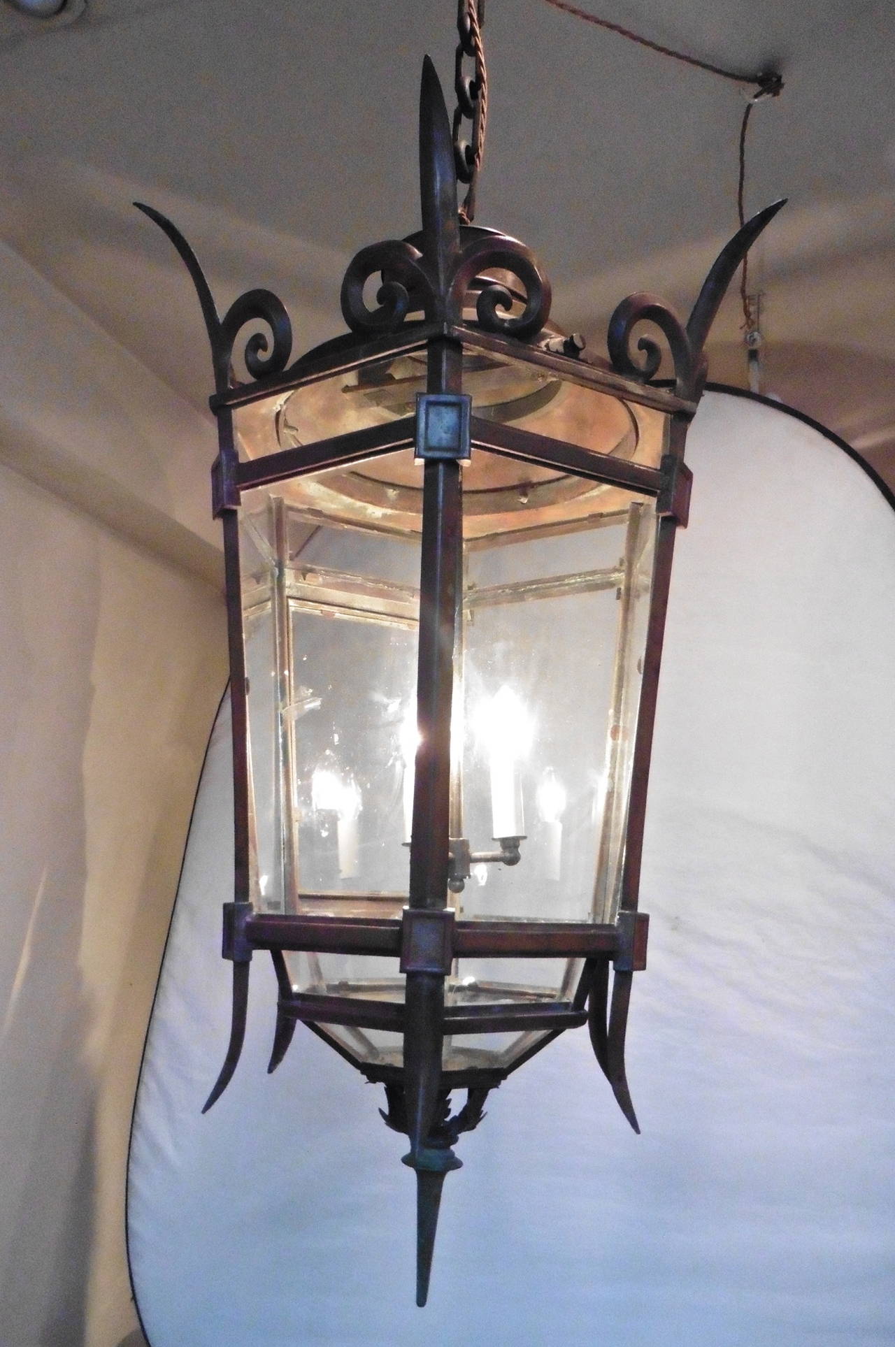 English Original Brighton Promenade Copper Lantern, circa 1930