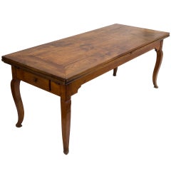 French Provincial Cherrywood Farmhouse Extending Dining Table c1850
