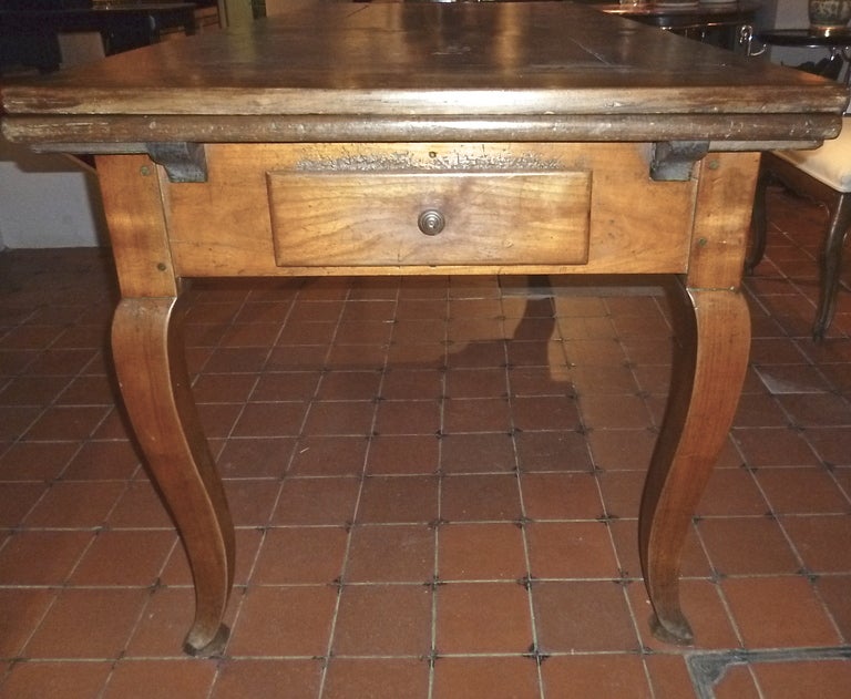 French Provincial Cherrywood Farmhouse Extending Dining Table c1850 1