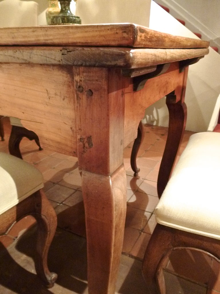 French Provincial Cherrywood Farmhouse Extending Dining Table c1850 2