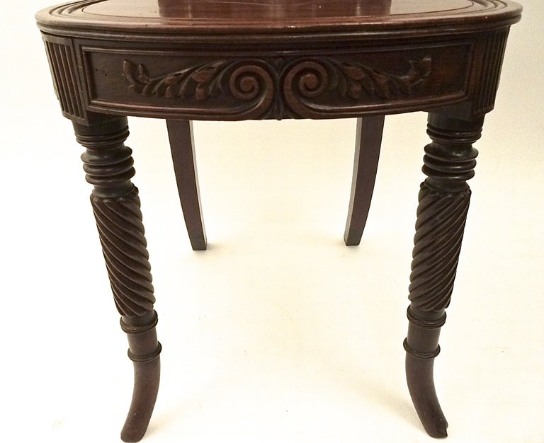 19th Century Pair Irish 19thC  Highly Carved Mahogany Hall Chairs with Shell Backs c1850
