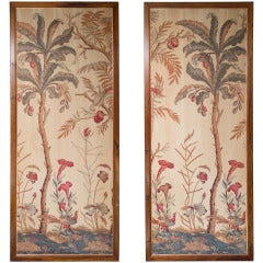 Highly Decorative Pair of French 19th Century Bloc Printed Panels