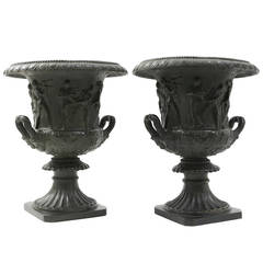 Pair of French Bronze Grand Tour Models of the Borghese Vase, circa 1880