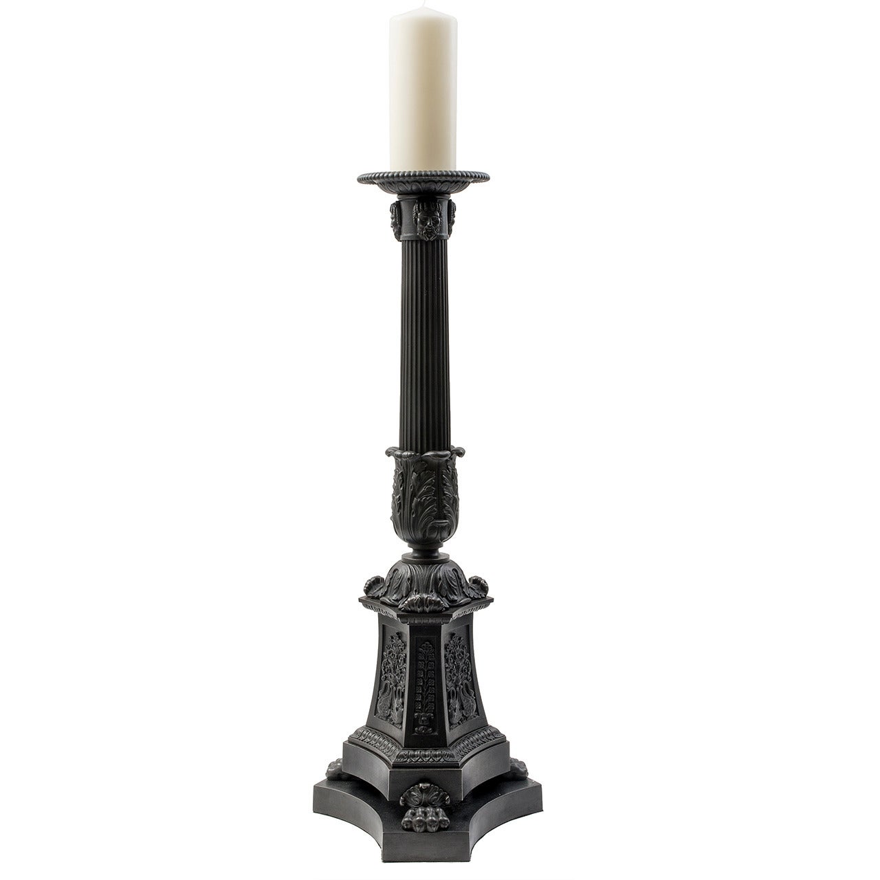 Large English Patinated Iron Candle Stand, circa 1860 For Sale