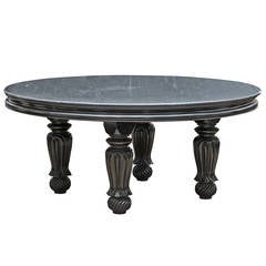 Large Anglo-Indian Ebonized Mahogany Circular Dining Table, circa 1880