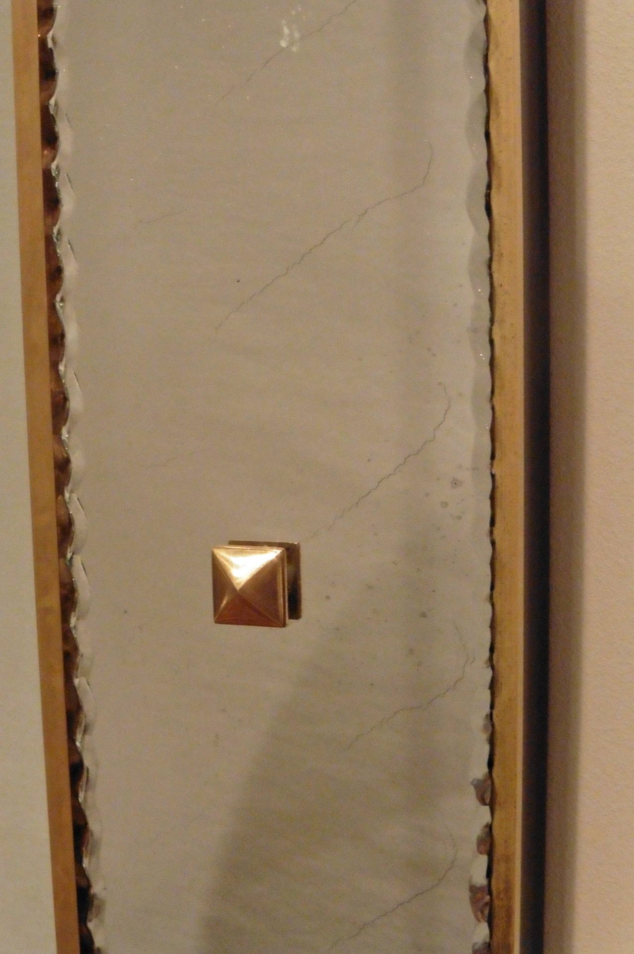 1970s Murano Mirror with Brass-Mounted Jagged Mirrored Frame 2