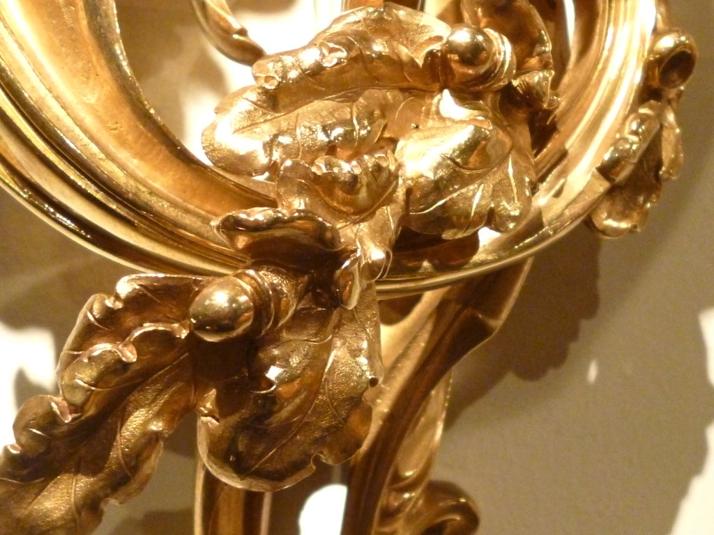 Pair Louis XV Style Ormolu Wall Sconces in manner of Caffieri