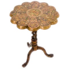 Kashmir Lacquer Decorated Tripod Table