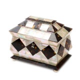 Victorian Mother of Pearl and Tortoiseshell Tea Caddy