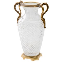 Oversize Hobnail Cut Crystal Vase